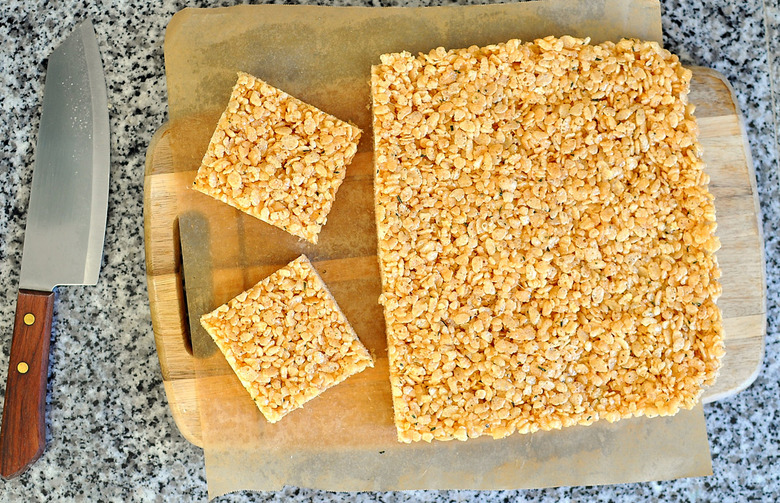 Candy Corn Krispie Cake