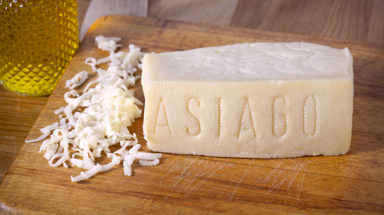 Wedge and grated asiago