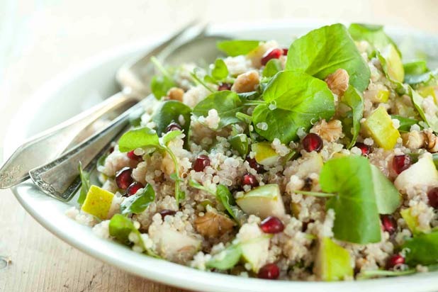 Quinoa Watercress Pears and Pomegranates