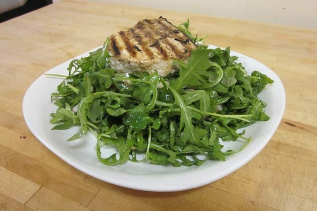 Arugula Salad and Grilled Swordfish