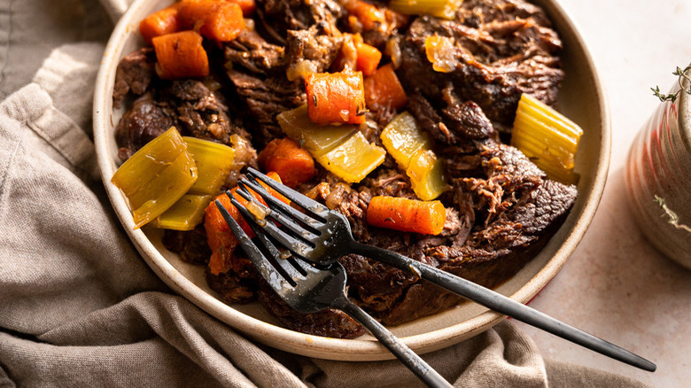 beef short ribs and vegetables