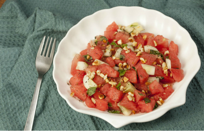 Calamari, Chile, and Watermelon Salad