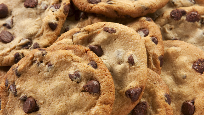 close up of chocolate chip cookies