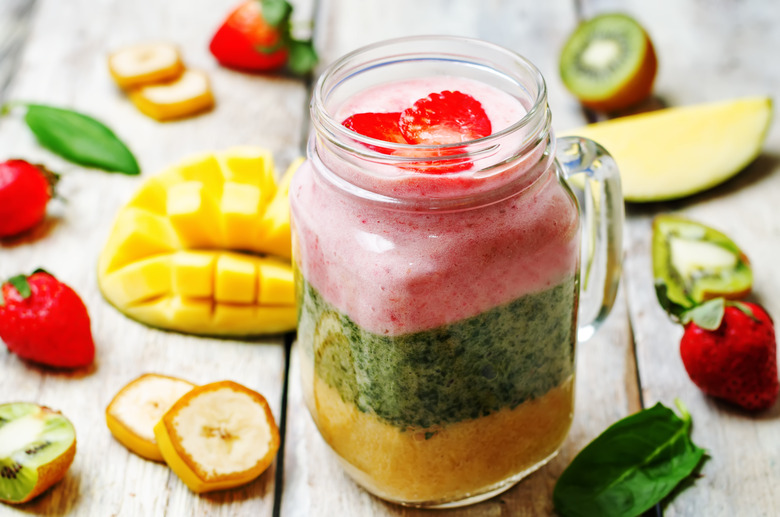 Layered Tropical Fruit Smoothie