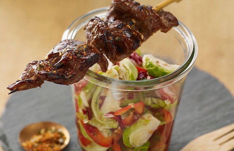 Japanese Seven-Spice Beef Skewers With Brussels Sprouts Salad 