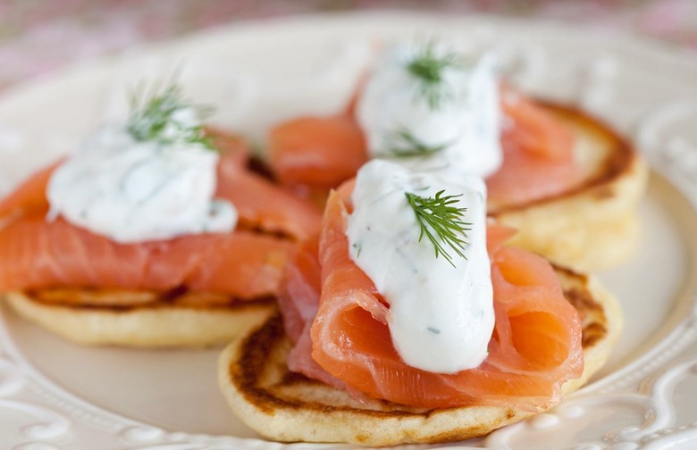 Potato Pancakes with Smoked Sturgeon