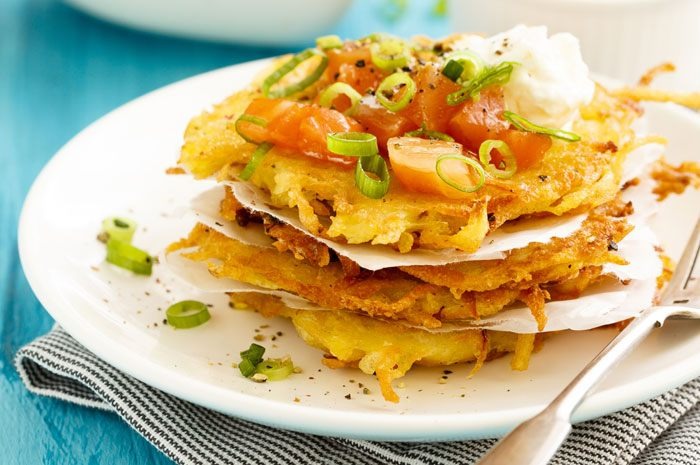 Butternut Squash and Leek Latkes with Pan-Roasted Cumin