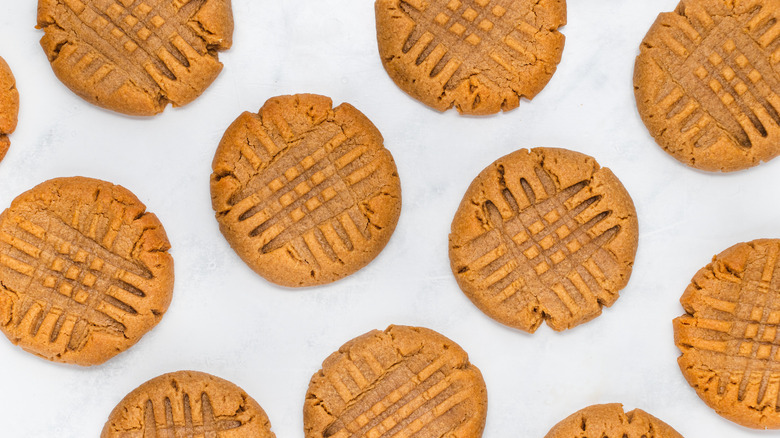 peanut butter cookies on countertop