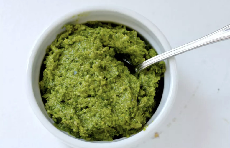 Green Garlic and Basil Pesto