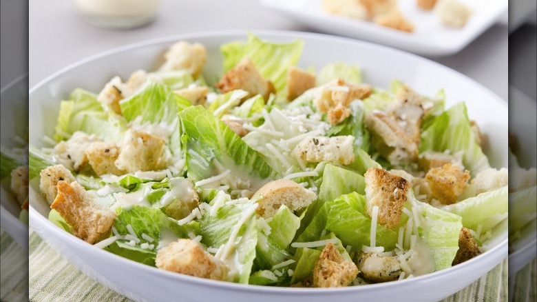 Caesar salad with croutons