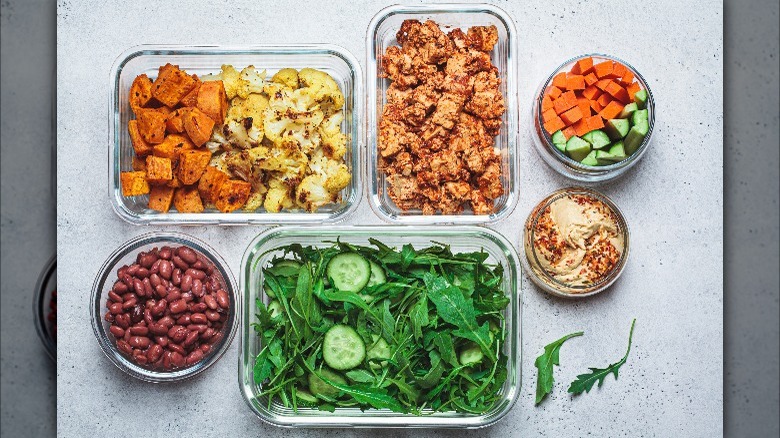 ingredients for meal prepping salads