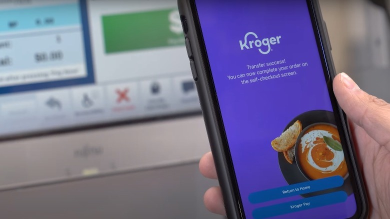 Kroger app on phone