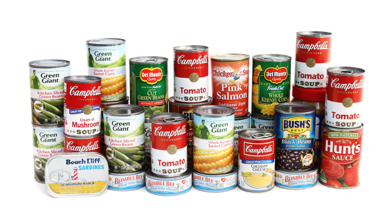 Canned food selection