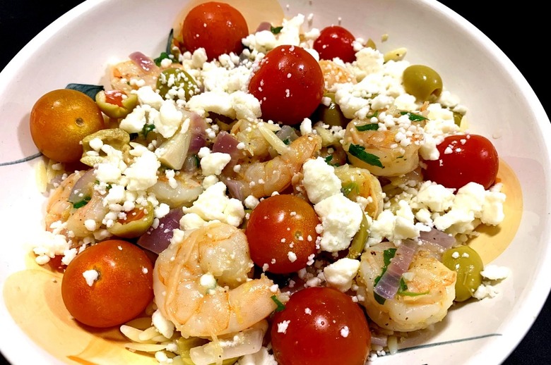 Greek Orzo with Shrimp and Cherry Tomatoes