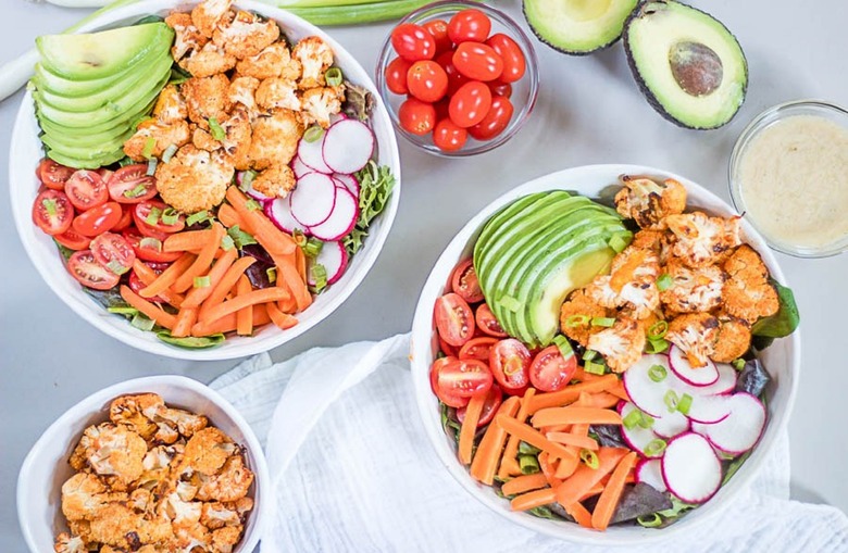 Buffalo Roasted Cauliflower Bowls