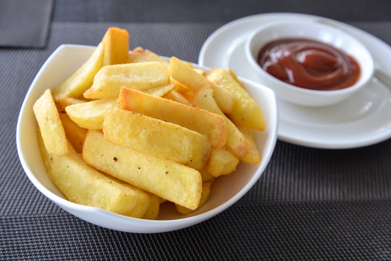 Thicker cut fries have less fat