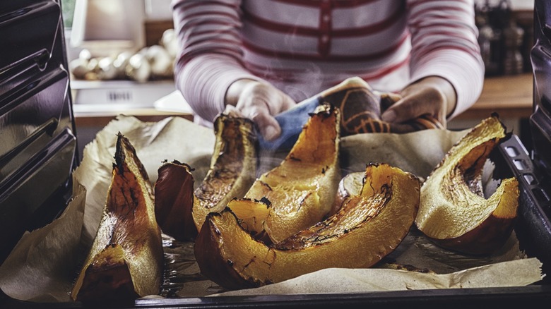 Roasting butternut squash