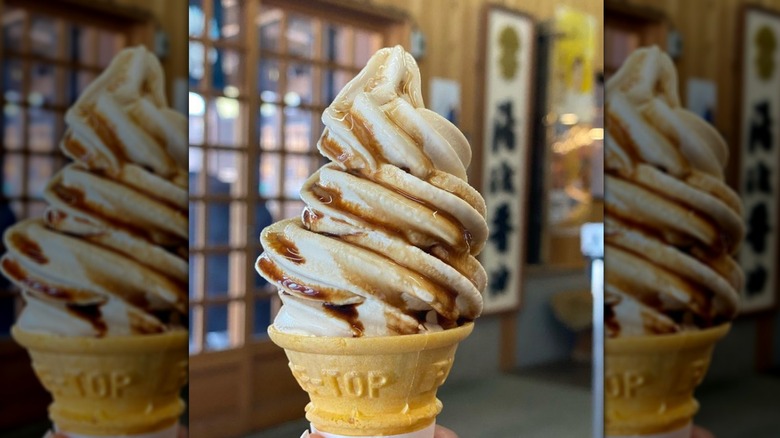 Ice cream cone with soy