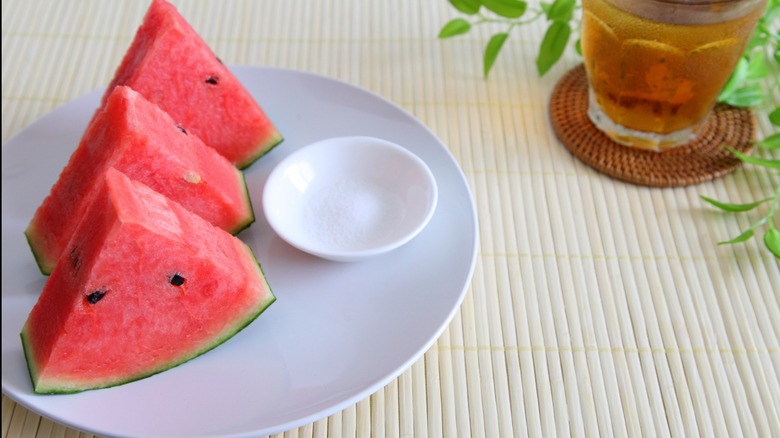 Watermelon and salt