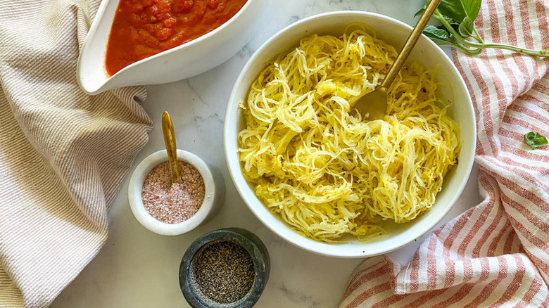 Spaghetti squash in a bowl