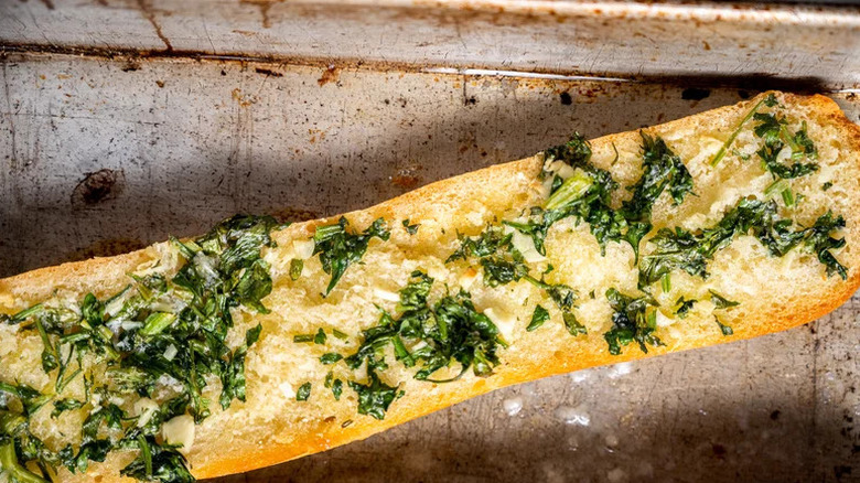 Garlic bread with fresh herbs