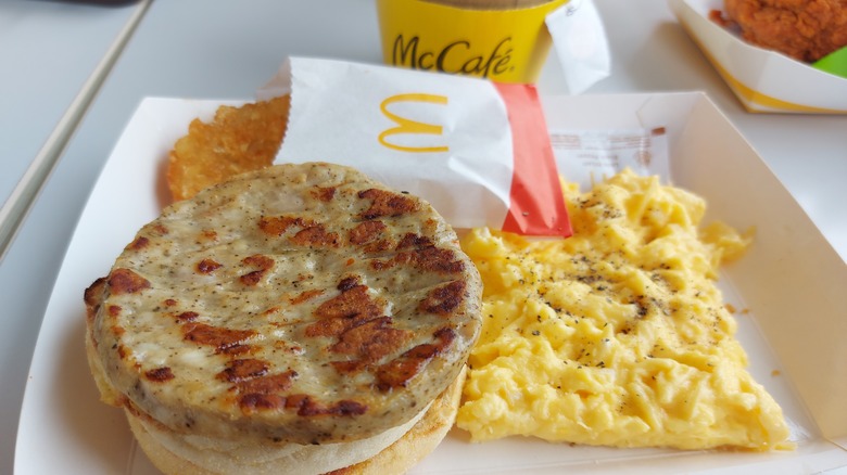McDonald's breakfast with egg on the side
