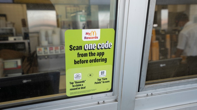 McDonald's window with Rewards sign