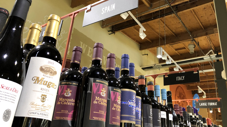 bottles of wine at Whole Foods