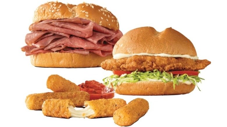 Arby's sandwiches and mozzarella sticks