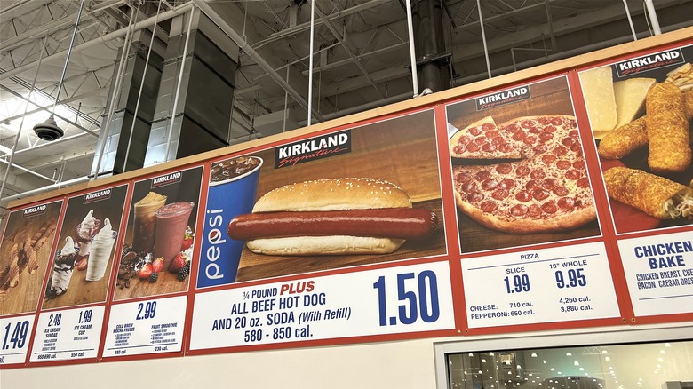 Costco menu signs