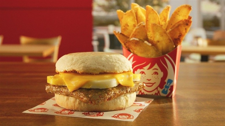 Wendy's sandwich and fries