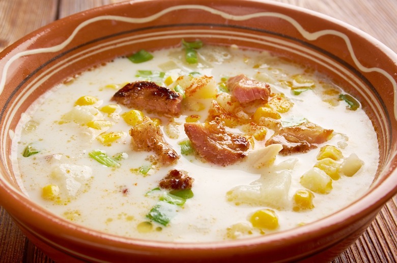 Slow Cooker Poblano Corn Chowder Chicken and Chorizo