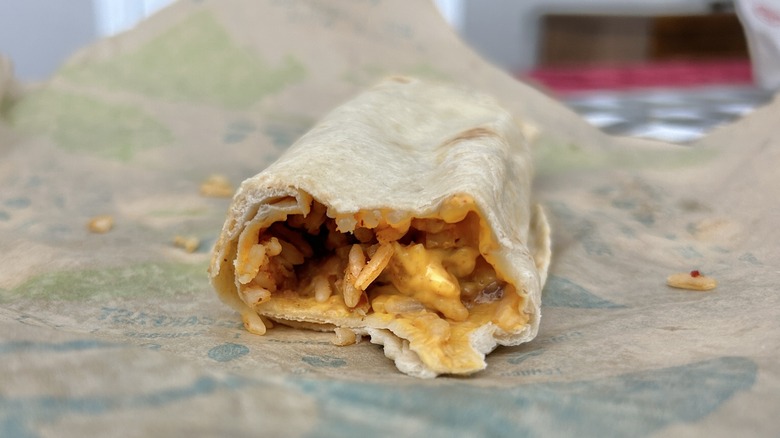 Cheesy Bean and Rice Burrito