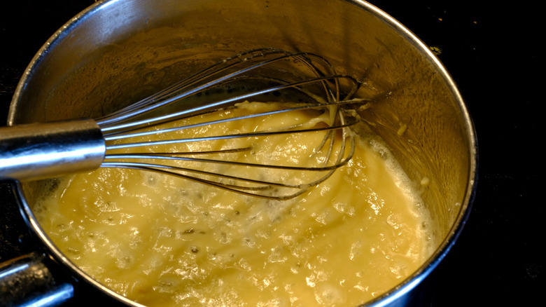 Making a roux with whisk