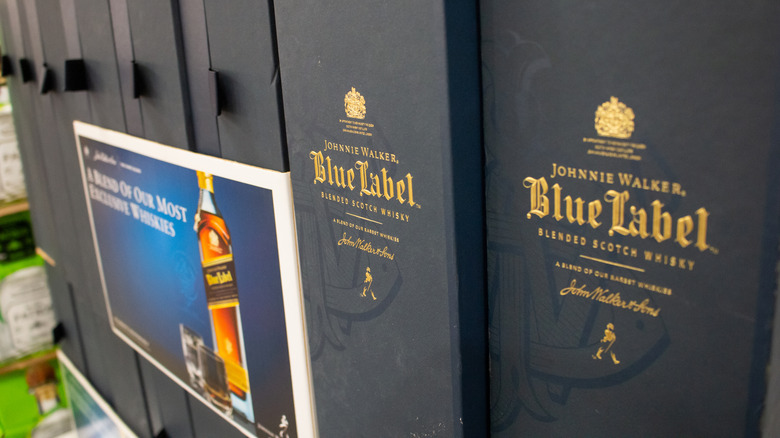 Bottles of Johnny Walker Blue Label Scotch Whisky