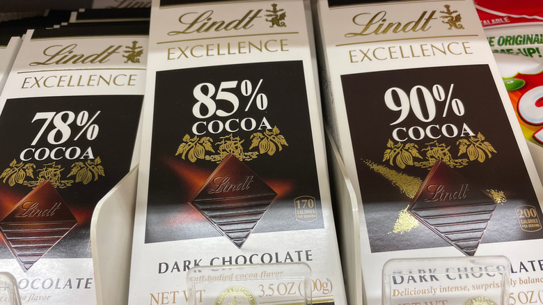 Assorted Lindt Excellence Dark Chocolate bars