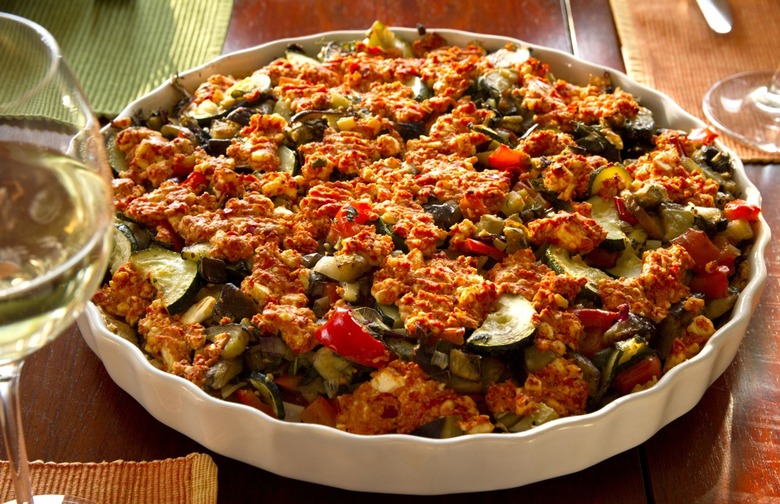 Layered Eggplant, Zucchini, and Tomato Casserole