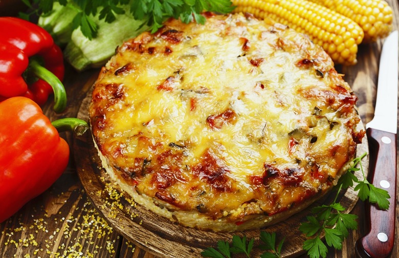 Polenta Casserole with Mushrooms, Tomatoes, and Ricotta