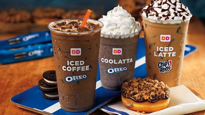 Cookie infused coffees with chocolate donut