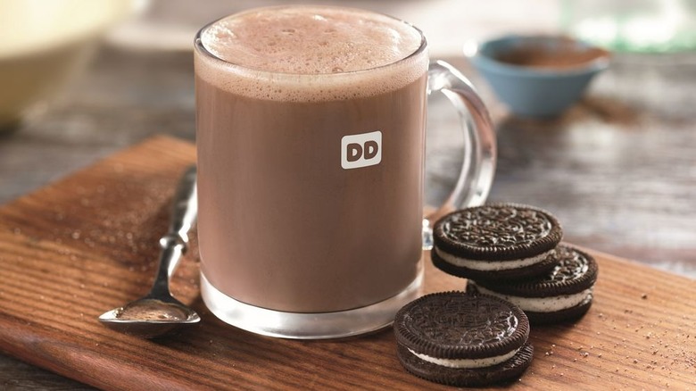 mug of Hot chocolate with Oreo cookies
