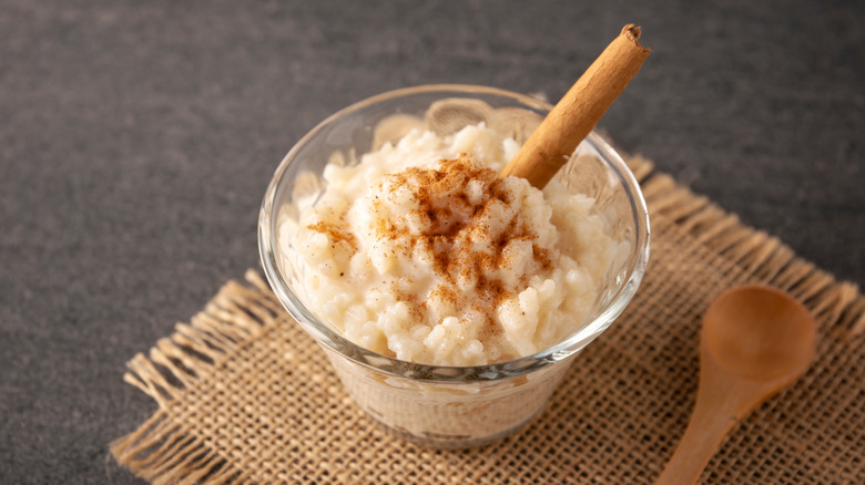 rice pudding with cinnamon stick