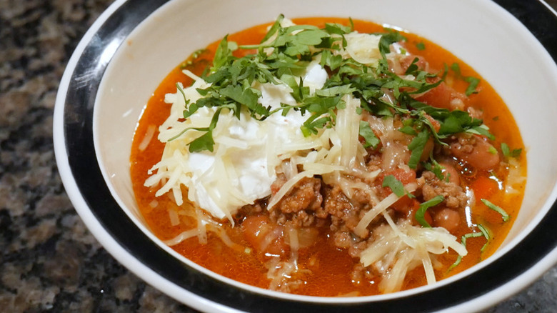 Bowl of beef chili