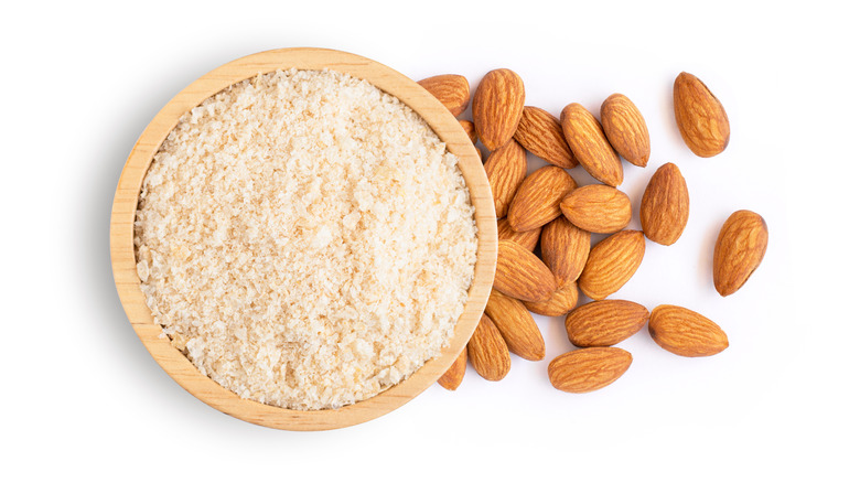 Almond flour and whole almonds