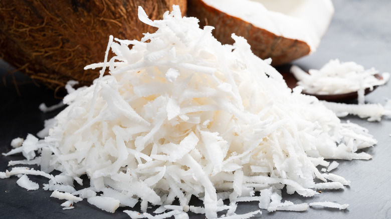 Shredded and whole coconut