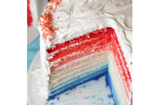 Red, White, and Blue Ombre Cake