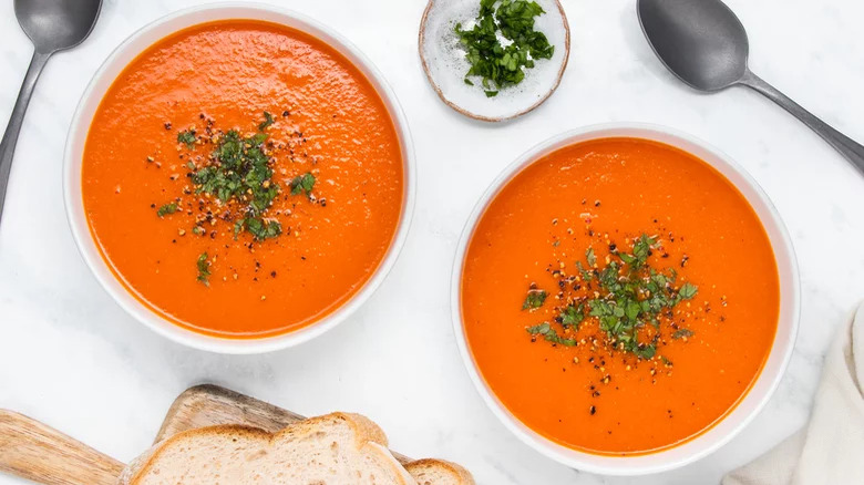 Bowls of Tomato Soup