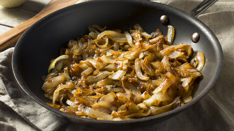 caramelized onions in pan