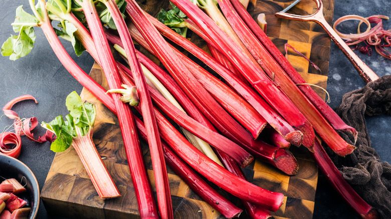 sticks of rhubarb