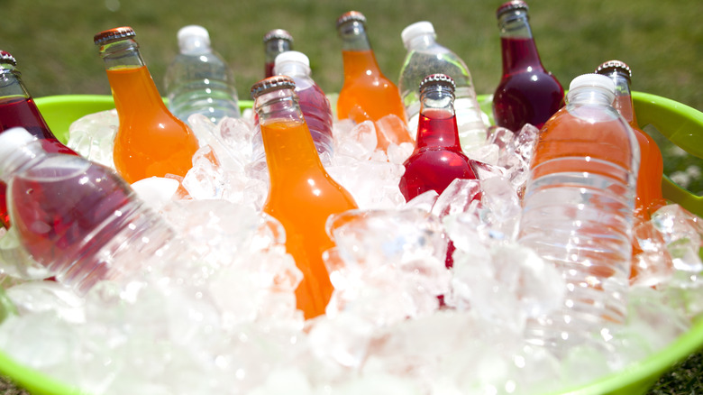 drinks in a bucket of ice