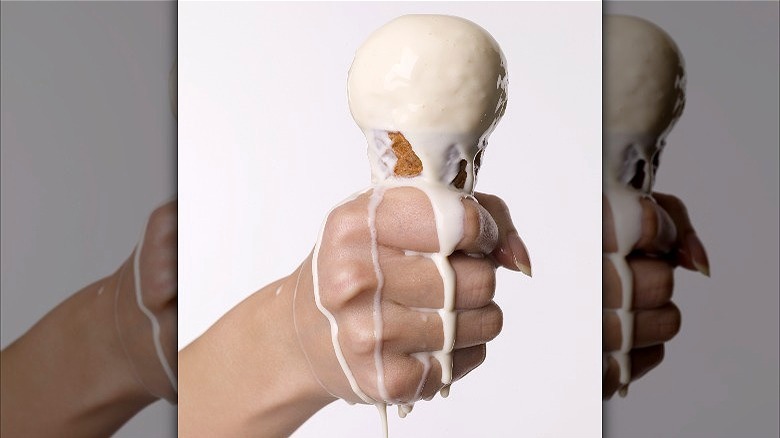 melting ice cream cone